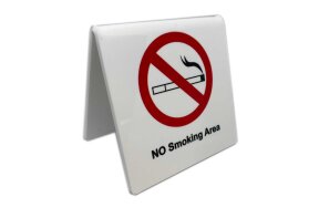 TABLE SIGN ''NO SMOKING AREA'' WHITE SET/3pcs